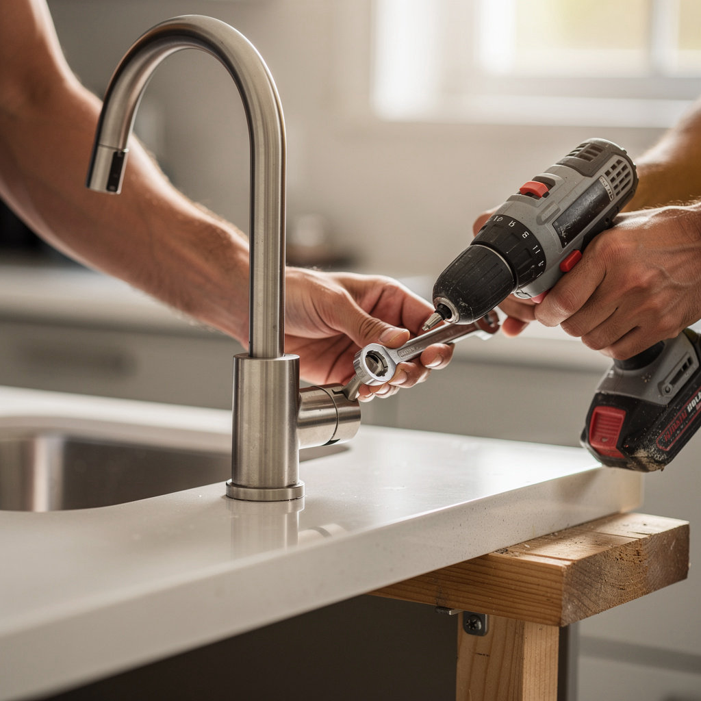 ML Handyman Services professional installing a kitchen appliance with precision and care in Wilmington, NC